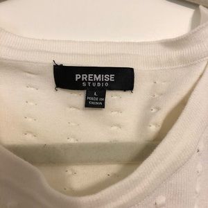 Premus cotton blend short sleeve sweater